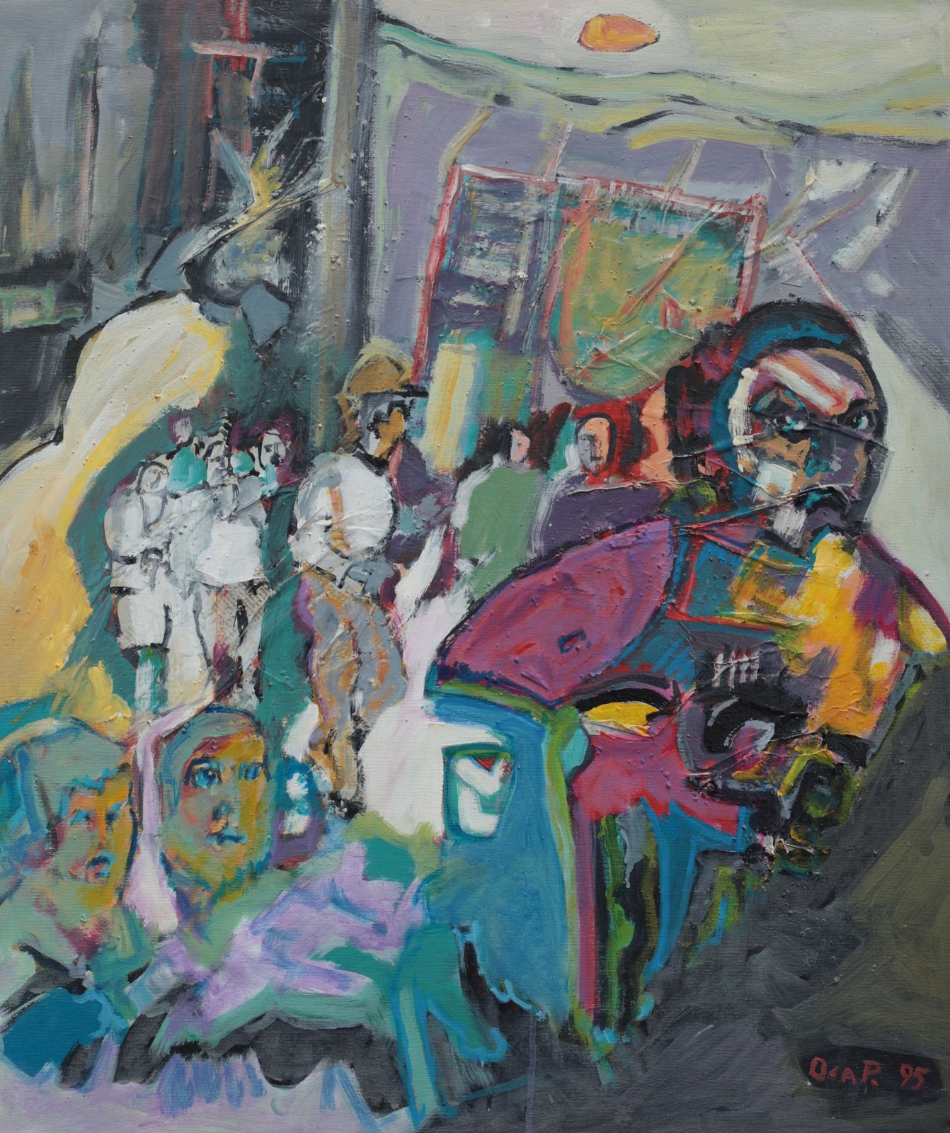 La poca morale (guerra in Kosovo), dipinto di Patrizio Oca del 1995, olio su tela