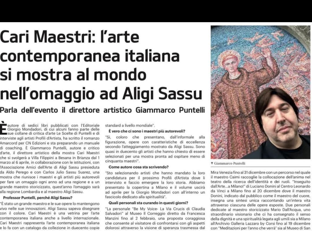 RIVISTA "ARTE" (GIORGIO MONDADORI, EDIZIONE NAZIONALE): Cari Maestri: l'arte contemporanea italiana si mostra al mondo nell'omaggio ad Aligi Sassu