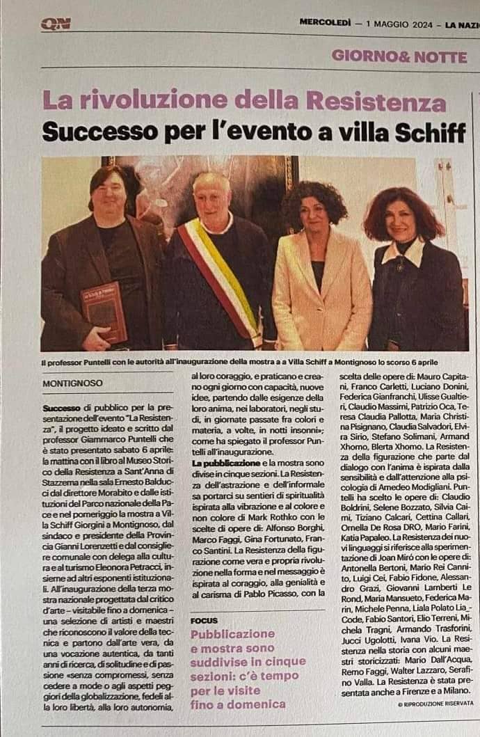 LA NAZIONE (EDIZIONE TOSCANA - MASSA): La rivoluzione della Resistenza. Successo per l'evento a Villa Schiff