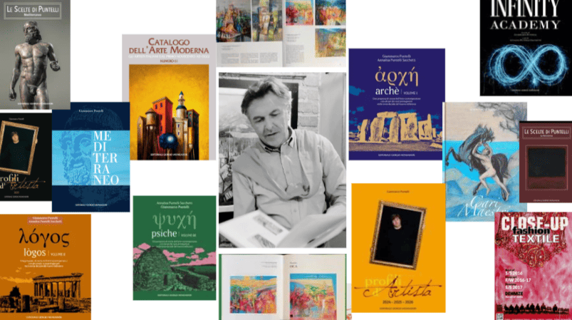 Composizione delle pubblicazioni dedicate all'arte di Patrizio Oca
