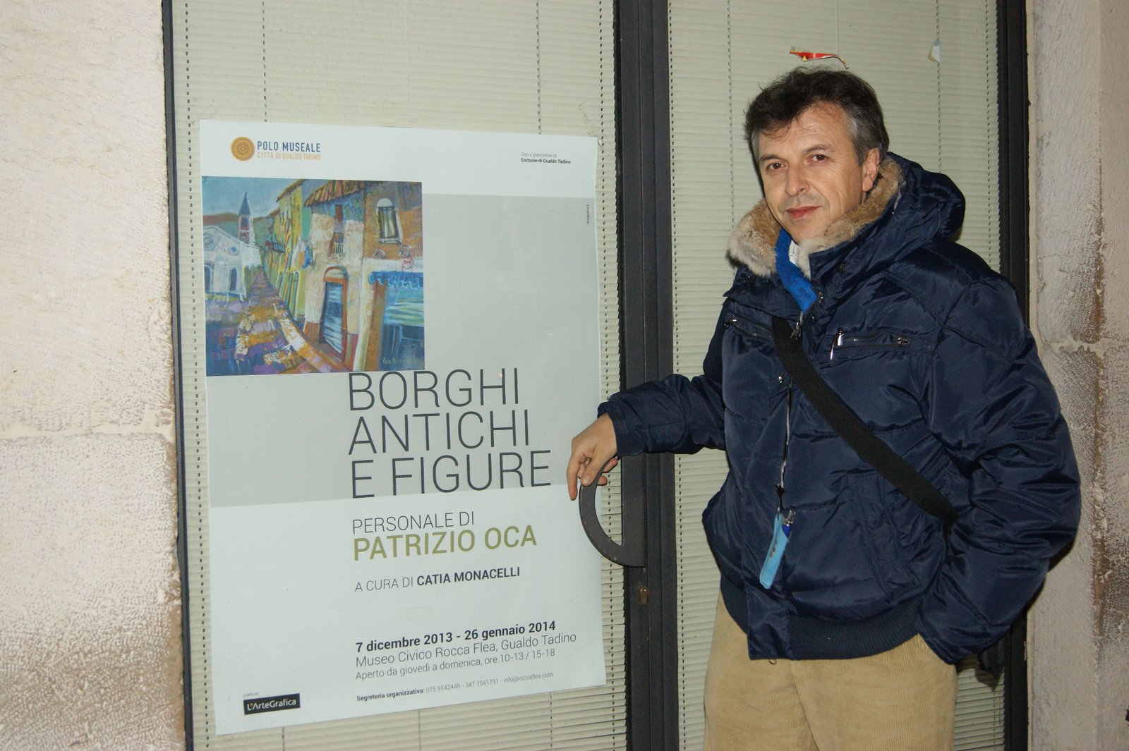 Locandina della mostra Borghi Antichi e Figure, Museo Civico Rocca Flea, Gualdo Tadino